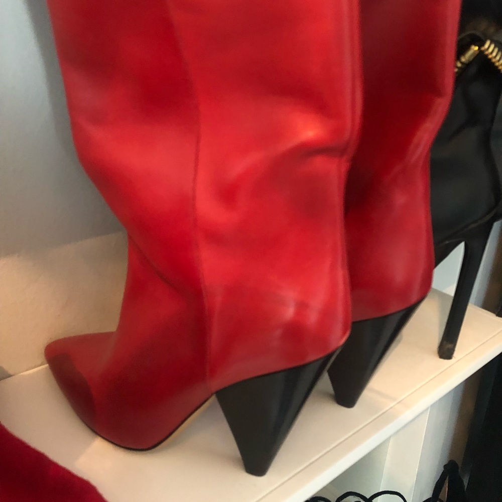 NWT Isabel Marant red calf boots size 38 7.5
